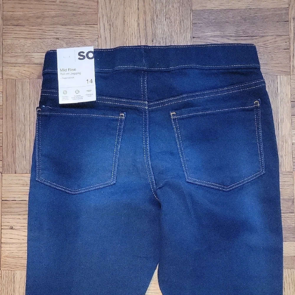 SO Dark Blue Mid Rise Pull-on Jeggings SIZE 14